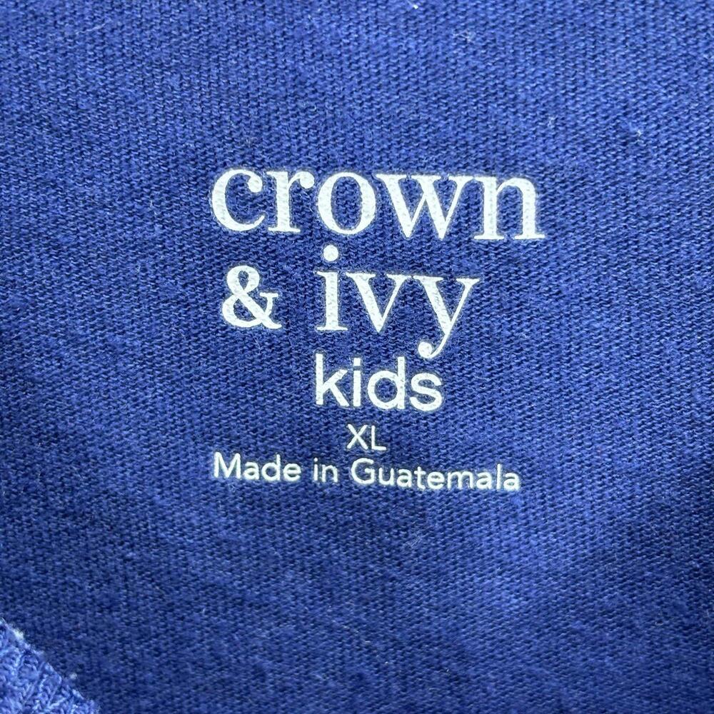 Crown & Ivy Kids XL Blue Long Sleeve Shirt with Holiday Dog Print - Picture 3 of 5